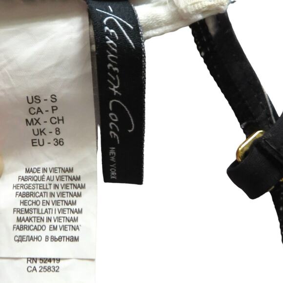 Kenneth Cole Bikini Top Bathing Suit Adj Straps Colorful Beach Summer Sz Small 4 - Picture 10 of 13